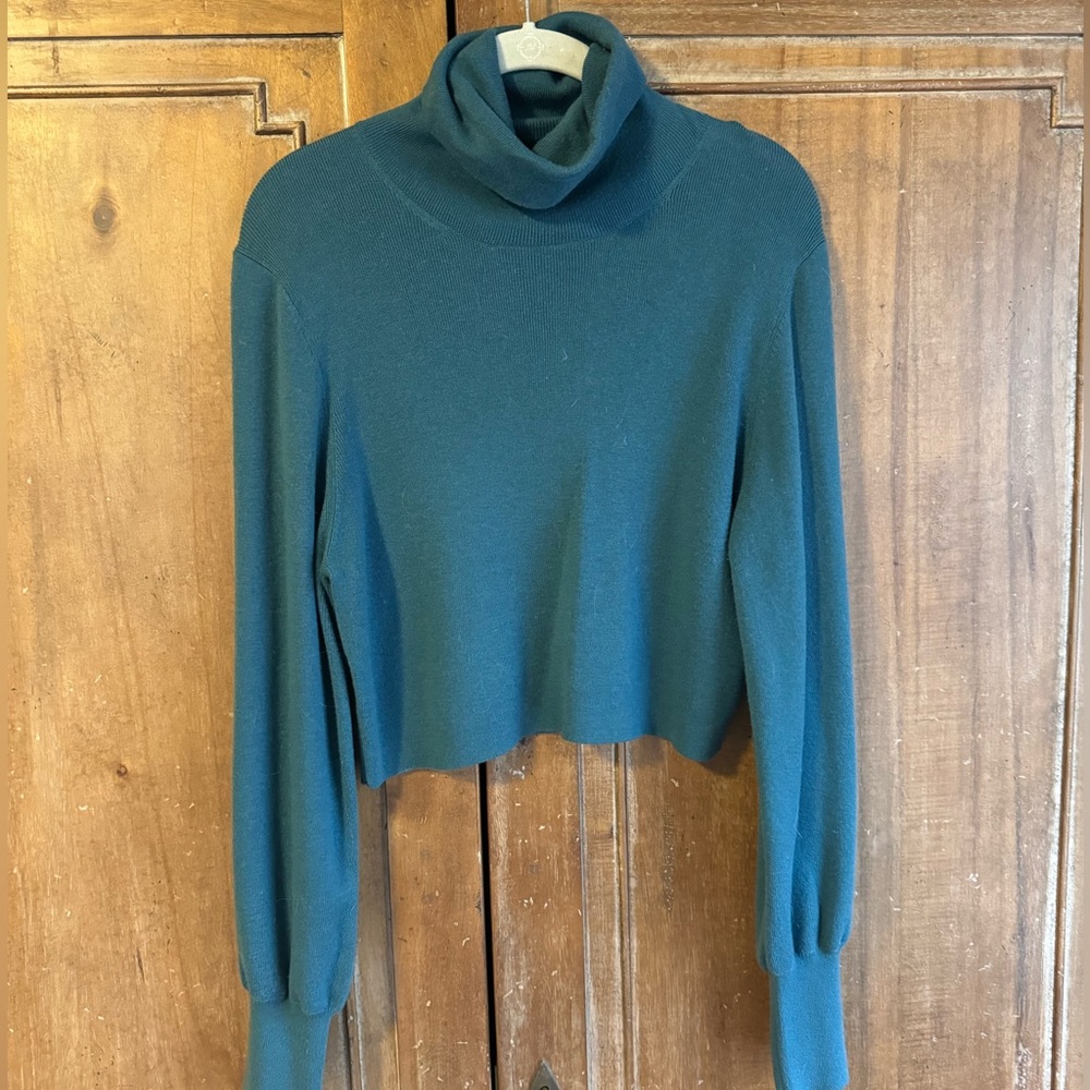 ARITZIA WILFRED BALLOON SLEEVE CROPPED SWEATER